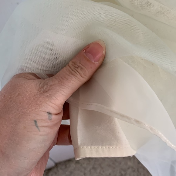 Minuet light green pleated organza dress with beaded waistband Size Large - Picture 5 of 11